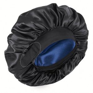 Gorro de Dormir de Seda Real para Hombre y Mujer, para Cabello Rizado, Doble Capa, Ajustable, Antideslizante, Regalo Promocional - Product Image 2