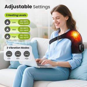 Masajeador de hombro con vibración eléctrico inalámbrico, alivio del dolor de calor, compresa caliente, masaje de brazo, masajeador de cuello y hombro, envío gratis a EE. UU. - Product Image 2