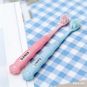 Высококачественная детская мягкая зубная щетка в индивидуальной упаковке, с милым дизайном в виде кошачьей лапки, для детей 3-10 лет, отправка немедленно. - Product Image 3