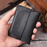 Dompet Kulit Sapi Asli Model Sederhana Gaya Retro Kreatif, Tempat Kartu Kulit, Dompet Penyimpanan, Dompet Koin