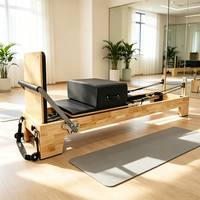 Système de poulie à corde pour Reformer Pilates en bois de chêne, réglable, professionnel, idéal pour studio de fitness de 150 m²