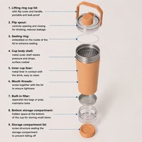 Bouteilles d'eau sportives Shaker Cups - 40 oz en acier inoxydable, isolées sous vide, tasses de voyage anti-chute avec infuseur à thé/eau