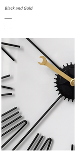 Orologio da Parete Decorativo con Ingranaggi e Numeri Romani, Design Semplice e Creativo, Alta Qualità in Metallo, per Soggiorno - Product Image 2