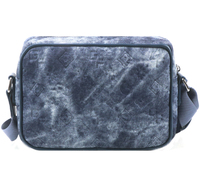 Tas Selempang Pria Denim Vintage Custom Logo, Tas Kamera Embossed GF, OEM ODM, Warna Pantone Tersedia dalam 5 Warna