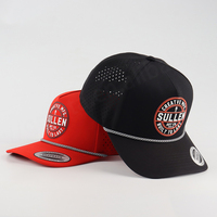 Gorra Deportiva de Golf Personalizada OEM Unisex de 5 Paneles, Gris, 100% Poliéster Oxford Dobby, con Diseño de Puntos, Leopardo, Frutas en Relieve, Logotipo de Goma y Perforaciones