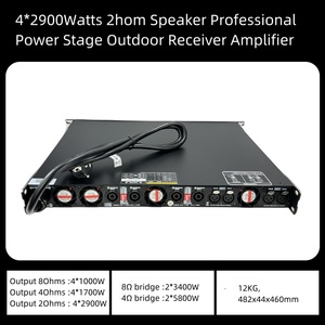 Digital Class D Four Channel 4*2900Watts 2hom <b>Speaker</b> Professional Power Stage Outdoor Amplifier Audio With <b>Plug</b> - Product Image 3