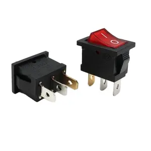 3 Pin Mini Boot Hittebestendige Op-Off 250VAC Led Power Rocker Switch Button