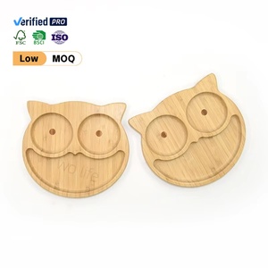 Plato <span class=keywords><strong>de</strong></span> Bambú Natural Ecológico para Bebés, con Forma <span class=keywords><strong>de</strong></span> Animal, Bandeja <span class=keywords><strong>de</strong></span> Servir Infantil Dividida, Bonito Plato <span class=keywords><strong>de</strong></span> Dibujos Animados con Diseño <span class=keywords><strong>de</strong></span> Búho y Sol para Niños Pequeños - Product Image 1