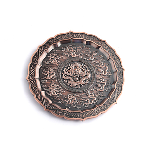 High Quality Chinese Style Customized Brass Mini <b>Retro</b> Round Plate - Product Image 1