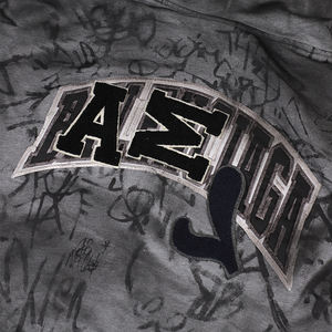 Sudadera con capucha de retazos desgastados Streetlux 500GSM, jersey de gran tamaño Vintage con lavado ácido y dobladillo crudo para hombre - Product Image 3