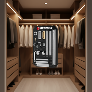 Hermex EX-HE-CLO Modern Wall-Mounted Closet <b>Organizer</b> with Plastic Display Panel for <b>Wardrobe</b> Storage, Durable Stainless Steel C - Product Image 2