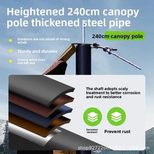 Lona de poliéster engrosada con revestimiento negro y adhesivo para jardín, protección UV, gran refugio parasol para camping al aire libre y coche - Product Image 4