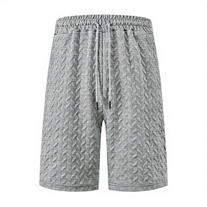 Shorts de plage décontractés pour hommes 2026, en toile unie, coupe ample, taille haute, anti-plis, avec cordon de serrage et broderie, en stock pour l'été - Product Image 2