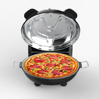 Four à pizza rapide et amusant pour la maison, plaque de cuisson de 12 pouces avec pierre à cuire en céramique, crêpe/crêpière, pizza italienne, machine à pizza électrique