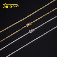 Chaîne Tennis 2mm en Argent Massif 925, Style Hip Hop Iced Out, Diamant Moissanite GRA Scintillant, Stock Local Entrepôt USA