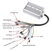 Motor eléctrico sin escobillas para bicicleta eléctrica, Kit de controlador de 36V/48V y 1500W con acelerador de ajuste de velocidad de freno