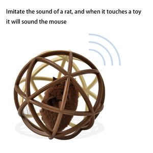 Chat de compagnie <span class=keywords><strong>prisonnier</strong></span> souris <span class=keywords><strong>balle</strong></span> Puzzle jouet boule de sisal drôle chat molaires griffe (riz couleur café) - Product Image 6