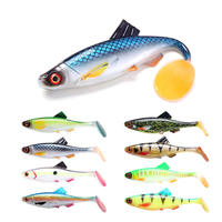 3D Eyes T-Tail Soft Silicone Bass Appât Artificiel Multicolore Naufrage Rapide Leurre de Pêche en Mer Profonde pour Marlin Mer Bateau Pêche