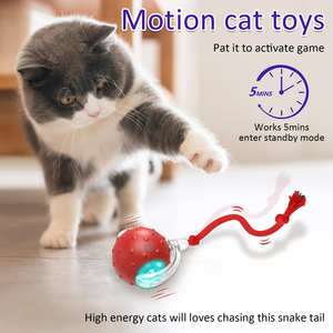 Balle interactive intelligente pour chat, jouet d'intérieur à roulement rapide sur tapis, avec sons et mouvements, pour stimuler le jeu de votre chat - Product Image 3
