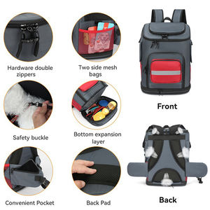 Mochila Transportadora para Perros y Gatos de 4-18 lb, Diseño Ventilado y Seguro con Soporte Acolchado para la Espalda y Malla Transpirable - Product Image 3