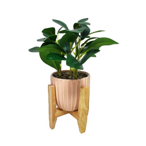 <span class=keywords><strong>Maceta</strong></span> de cerámica para jardín urbano, <span class=keywords><strong>maceta</strong></span> con soporte de <span class=keywords><strong>madera</strong></span> hecha a mano, nuevos diseños - Product Image 1