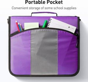 Free Sample BSCI Unique Features <b>3</b>-<b>Ring</b> <b>Binder</b> with Zipper <b>Binder</b> with Shoulder Strap Handle 600 Sheets Capacity for Office - Product Image 2