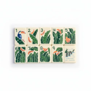 Juego de Mahjong Tropical Summer Shine Miss, 166 Piezas de Acrílico con Diseños de Piña y Flamenco para Fiestas y Juegos Familiares - Product Image 5