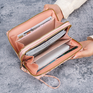 Nuova <span class=keywords><strong>grande</strong></span> capacità da <span class=keywords><strong>donna</strong></span> <span class=keywords><strong>portafoglio</strong></span> pochette <span class=keywords><strong>in</strong></span> <span class=keywords><strong>pelle</strong></span> sintetica con cerniera per telefono porta carte Organizer portafogli da polso da <span class=keywords><strong>donna</strong></span> - Product Image 2