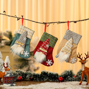 Medias navideñas transfronterizas, medias de lino, decoraciones navideñas, bolsas de regalo navideñas, bolsas para dulces - Product Image 2
