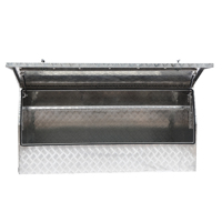 High Side Full Opening Aluminium Tool Boxes with Drawers and Shelf 3/4 Opening Toolbox Truck Box Storage Box