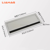 Cache-câbles rectangulaire en aluminium à fermeture douce pour bureau à domicile, avec brosse intégrée pour la gestion des câbles de bureau