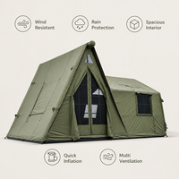 Carpa Inflable para Acampar de 3 a 8 Personas, para las 4 Estaciones, Resistente al Viento y a la Lluvia, con 12.6 Ventanas de Techo, para Familias, OEM/ODM, de Fácil Montaje