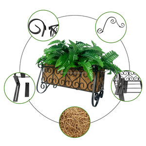 Panier de <span class=keywords><strong>jardinière</strong></span> en fibre de coco pour la maison balcon jardin mural suspendu porte-fleurs antirouille respirant <span class=keywords><strong>rebord</strong></span> de <span class=keywords><strong>fenêtre</strong></span> décor - Product Image 2