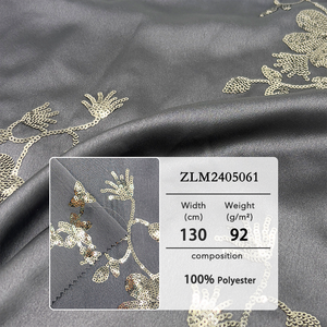 Hữu cơ 100% Polyester 92gsm thời trang sequin Thủ Công-chất liệu satin đàn hồi với hoa văn - Product Image 3