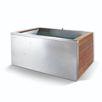 Bropool Bain à remous rectangulaire moderne pour hôtels, en acier inoxydable, capacité 400 L, écologique et facile à installer, idéal pour les spas