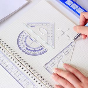 Juego de reglas de dibujo Deli de 15 cm, de plástico transparente, herramientas matemáticas para estudiantes - Product Image 2