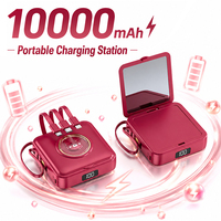 Regalo Promocional de Marca de Belleza, Espejo de Maquillaje con Banco de Energía de 10000 mAh, Cargador Portátil con Logotipo Personalizado