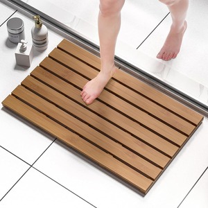 Tapis de bain en bois, tapis de salle de bain, tapis de douche en bois, accessoires antidérapants imperméables pour une utilisation en intérieur ou en extérieur - Product Image 6