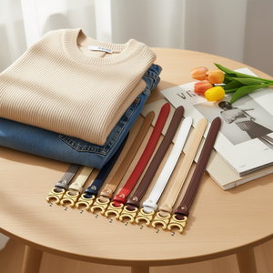 Ceinture en PU de 3 cm de largeur avec boucle en métal, couleur unie, ceinture tendance pour femmes - Product Image 1