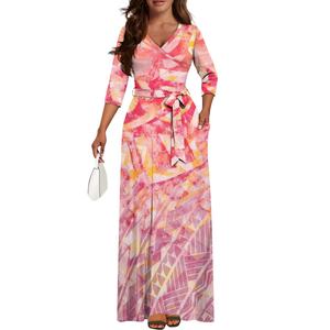 Robe longue de <span class=keywords><strong>soirée</strong></span> élégante pour femme de grande taille Robe hawaïenne Maxi marquisienne décontractée pour <span class=keywords><strong>tenue</strong></span> féminine à la mode - Product Image 6