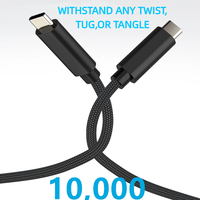 Câble USB C USB 3.1 Gen2 10 Gbps, vidéo 4K 60 Hz, charge PD 100 W, cordon tressé en nylon de type C pour ordinateur portable, moniteur, station d'accueil