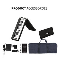 Yikona — clavier de Piano électrique pliable de 88 touches, clavier Portable, touches tactiles, avec batterie