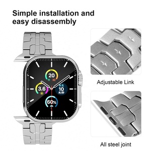 Wholesale Stainless Steel Metal Strap for Apple Watch 46mm 49mm Replacement Band with Butterfly Buckle for i watch Ultra SE <b>S10</b> - Product Image 5