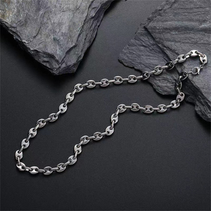 Perhiasan Pria Fashionable Kalung Biji Kopi Chunky Punk Rantai Baja Tahan Karat untuk Pria - Product Image 2