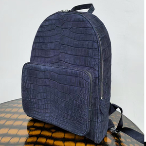 Nouveau style de <span class=keywords><strong>sac</strong></span> à <span class=keywords><strong>dos</strong></span> pour hommes en peau de <span class=keywords><strong>crocodile</strong></span> nubuck fait main de haute qualité - Product Image 2