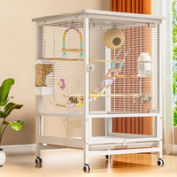 Cage à oiseaux de luxe grande taille pour perroquets, volière en métal hautement respirante, design anti-évasion, cage décorative pour calopsites et canaris 08