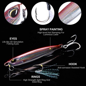 Mồi câu jigging phát sáng 20g 30g 40g 60g, câu cá biển nước mặn, mồi kim loại có móc phụ trợ - Product Image 3