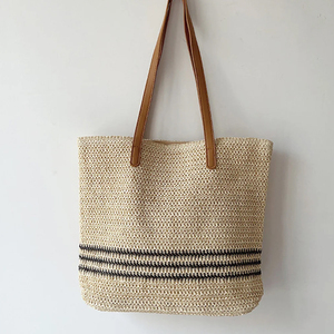 Borsa Tote all'ingrosso in tessuto <span class=keywords><strong>di</strong></span> <span class=keywords><strong>paglia</strong></span> fodera <span class=keywords><strong>di</strong></span> <span class=keywords><strong>lino</strong></span> borsa a tracolla in maglia borse tote per le donne - Product Image 1