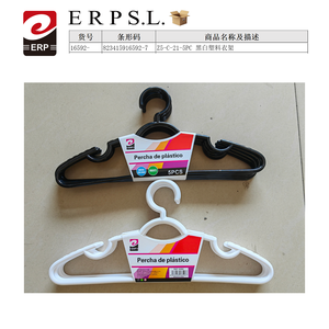 Appendiabiti in plastica Erpsl, 5 pezzi, nero bianco, per riporre gli indumenti nell'armadio - Product Image 1