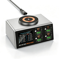 Station de charge multi-ports Gan avec écran LCD numérique 140W, 4 ports Type C + 4 ports USB A, PD 65W, Power Delivery, QC 3.0, chargeur rapide